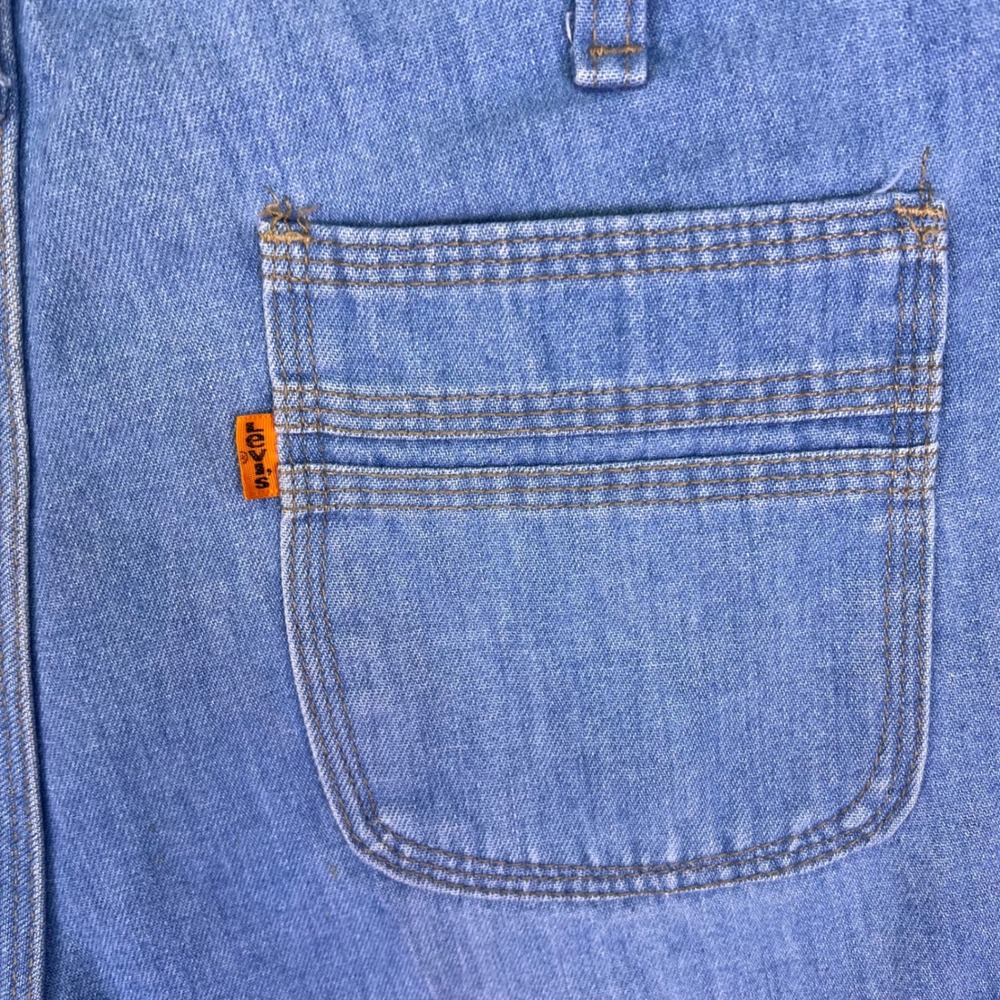 VTG 70s Levis 4406-0811 Denim Shorts Men 34 Light Blue Orange Tab Talon 42 Retro - Picture 6 of 13